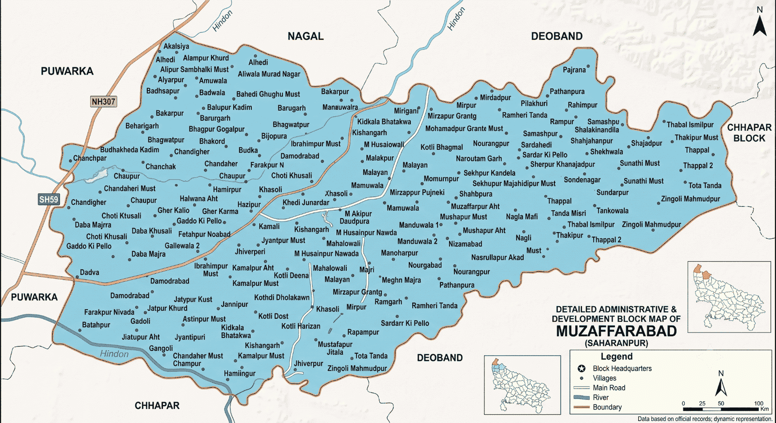 District Saharanpur Road Map